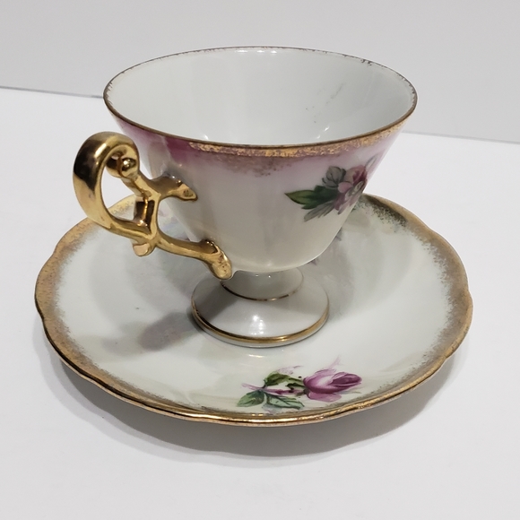 Lefton China Hand Painted Tea Cup and Saucer - Picture 4 of 11
